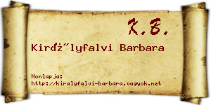 Királyfalvi Barbara névjegykártya