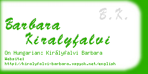 barbara kiralyfalvi business card