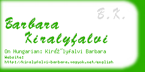 barbara kiralyfalvi business card